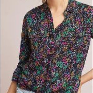 Anthropologie Maeve multicolor floral button down